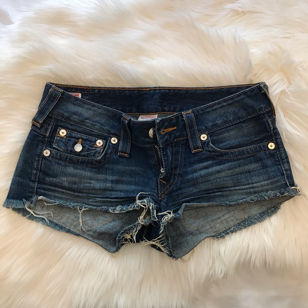 True Religion Joey Cutoff Denim Shorts